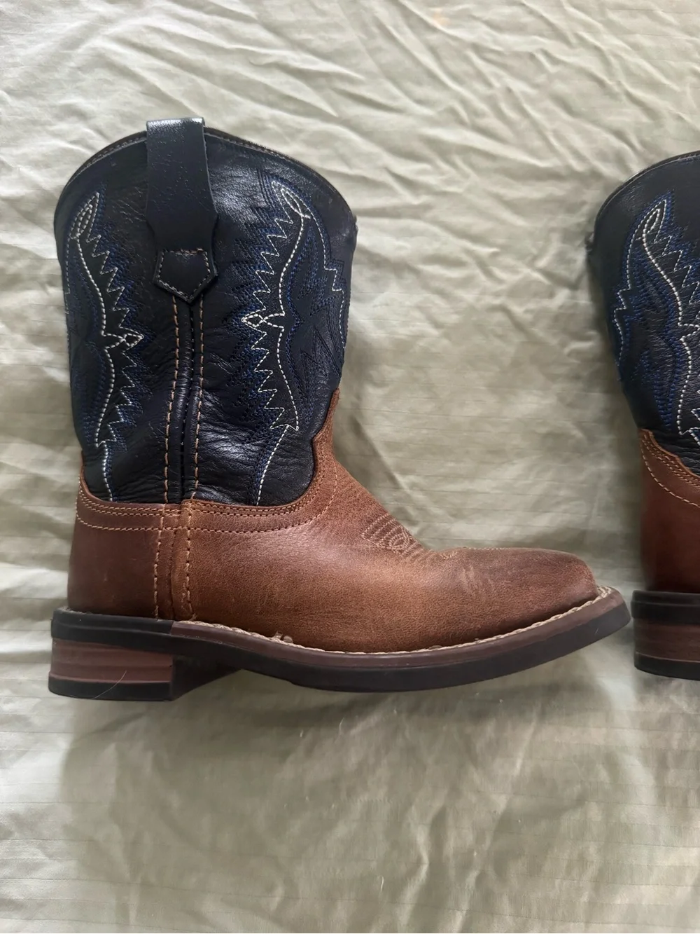 J.B. Dillon Brown and Navy Kids Western Boots